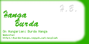 hanga burda business card